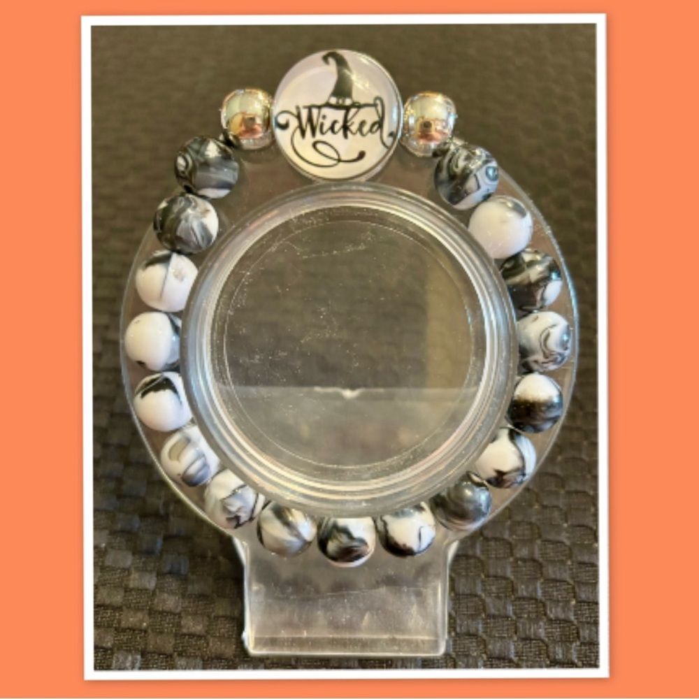 Halloween Snap Button Beaded Stretchable Bracelet - image 3